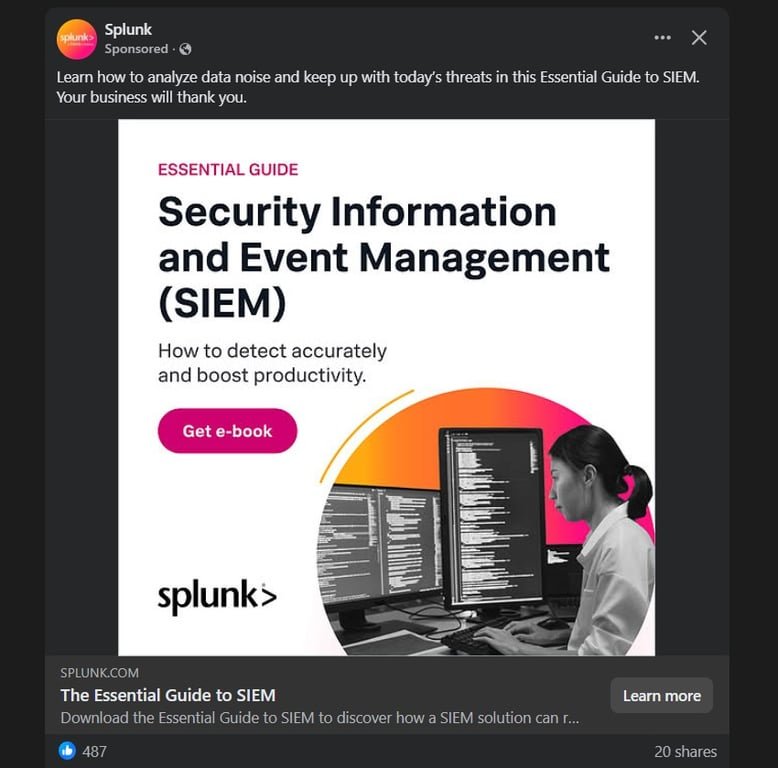 An example of a Facebook ad on the main feed