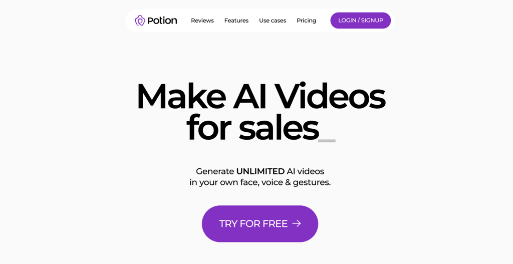 Potion homepage