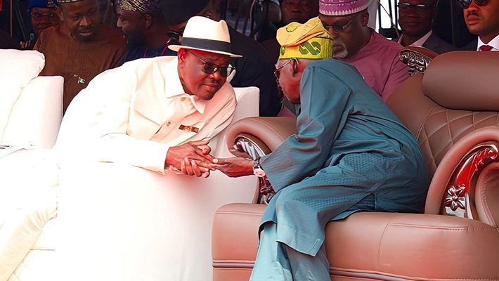 Wike speaking with Tinubu