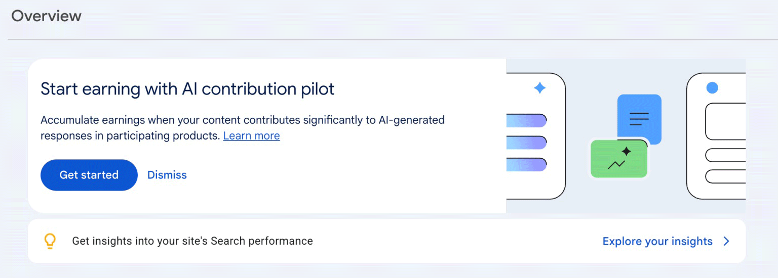 Google Search Console Testing Paying Publishers For Use Of Content In AI - Al Contribution Pilot