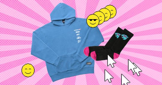 sweatshirt and socks from MrBeast merch line