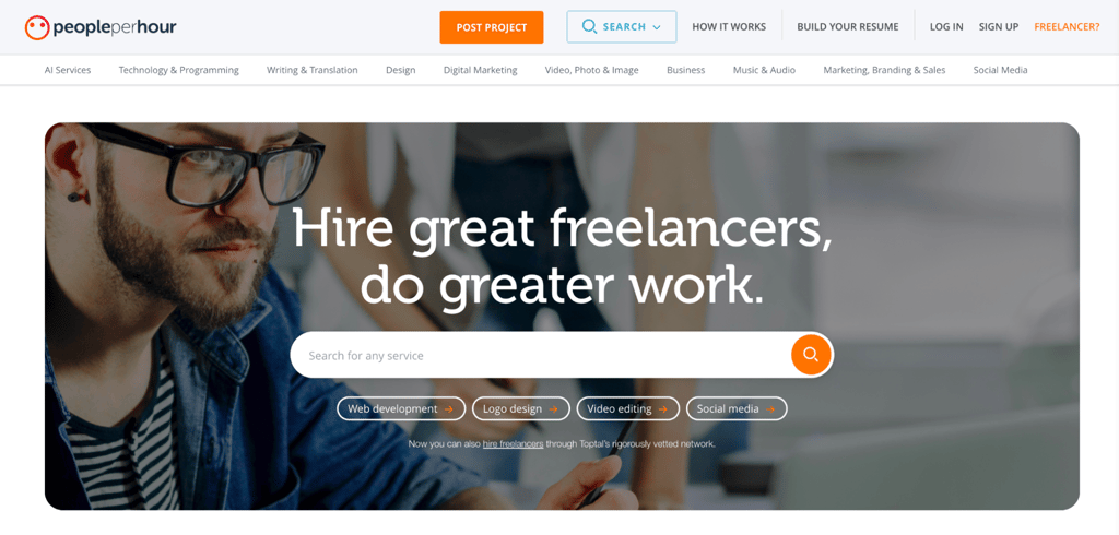 People Per Hour homepage