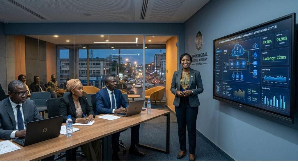  Capstone defense in tech education live software demonstration at Justfine Academy Akpakpa