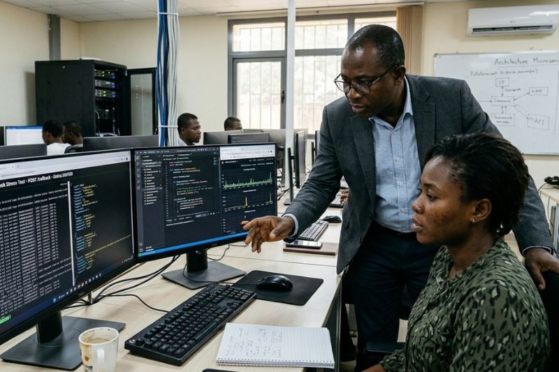 Justfine graduation requirements preparation lab session in Akpakpa Cotonou