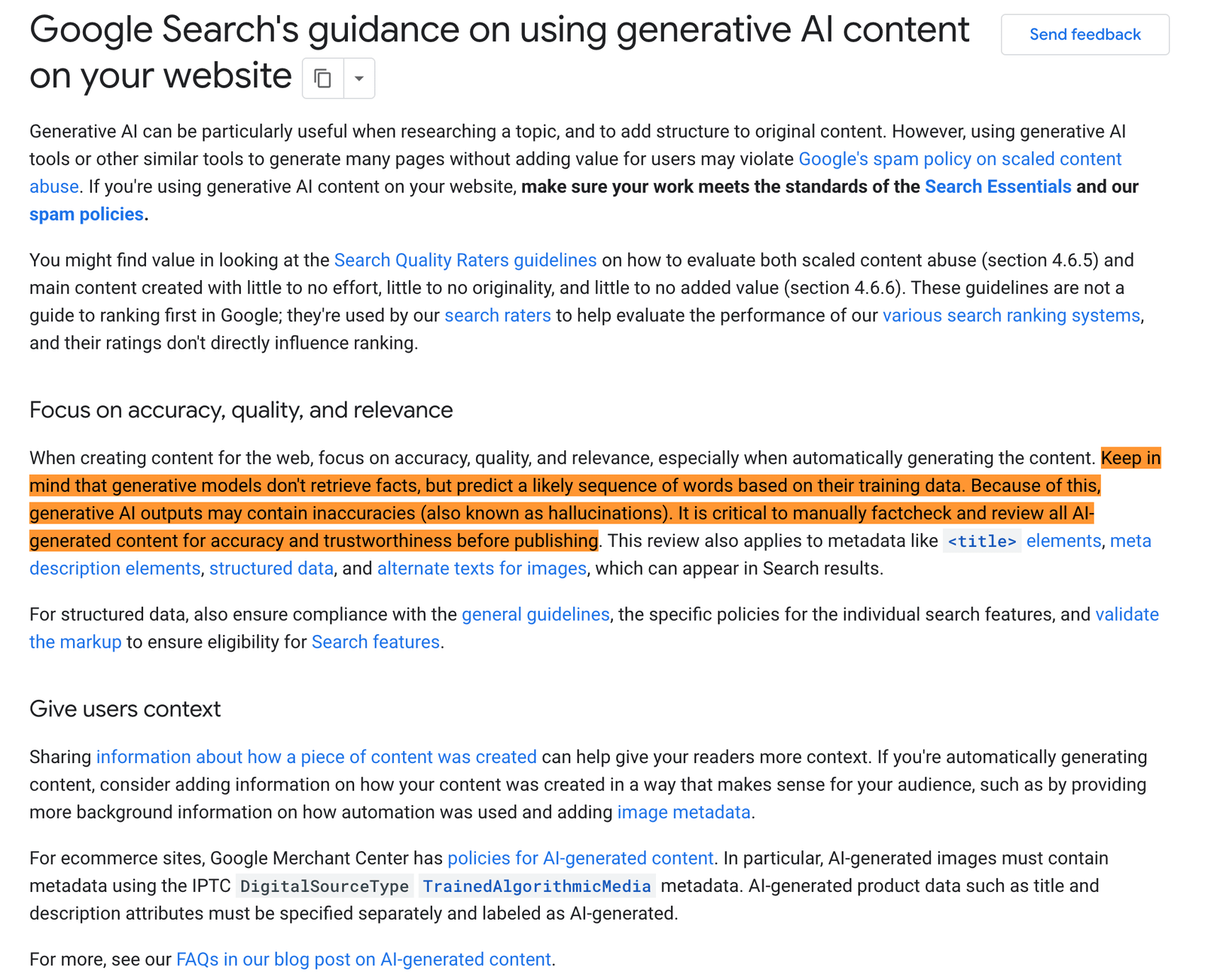 Google Updates AI Content Guidelines: Manually Factcheck & Review AI-Generated Content